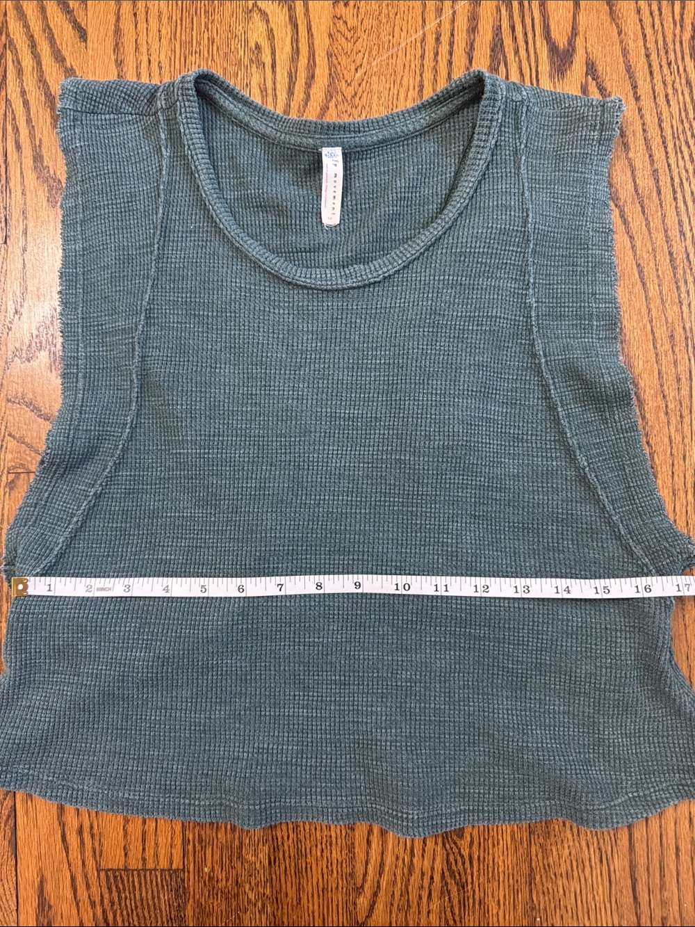 Free People Movement Olive Waffle Knit Open Back Tank Top S Athleisure - Picture 4 of 5